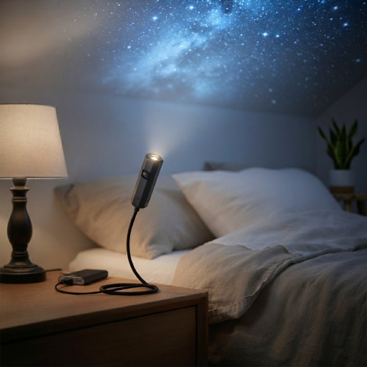 LED Star Projector | 10 Projection Inserts, 360° Rotatable Head | USB Plug-and-Play Galaxy Ocean Bedroom Night Light 6
