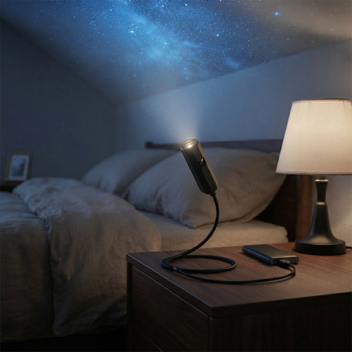 LED Star Projector | 10 Projection Inserts, 360° Rotatable Head | USB Plug-and-Play Galaxy Ocean Bedroom Night Light 1