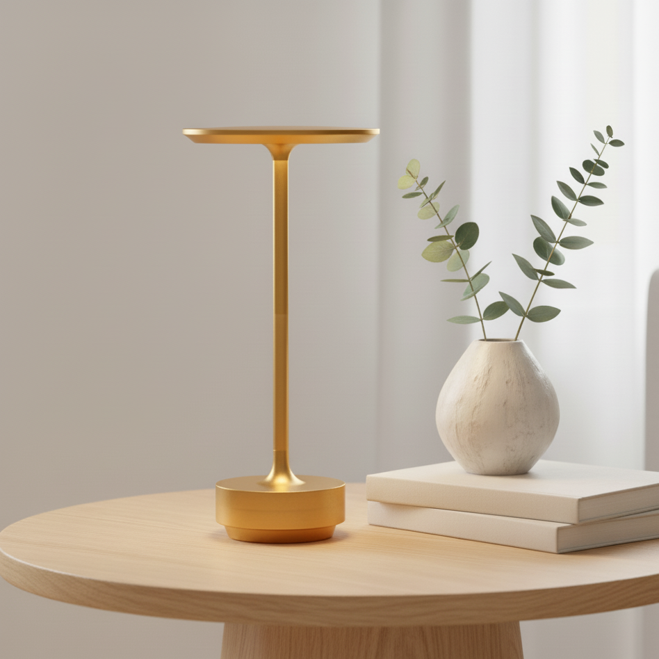Cordless LED Table Lamp, Aluminium Alloy, Ø13 x 27.5 cm | Touch Dimming, Black, Gold or Degree | 48-Hour Battery Life 3