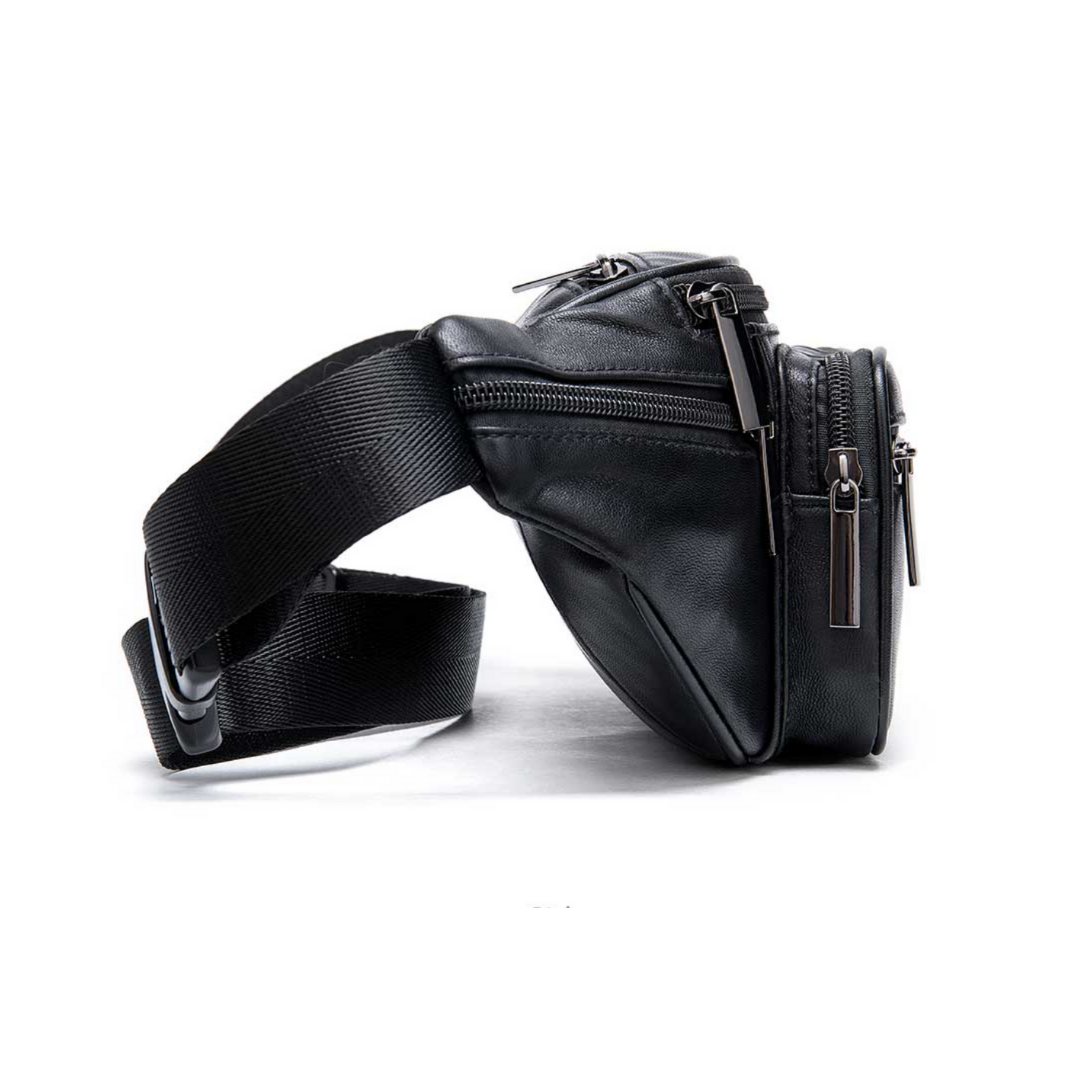 Genuine Leather | Men's Crossbody Bag - Multiple Compartments & Adjustable Strap