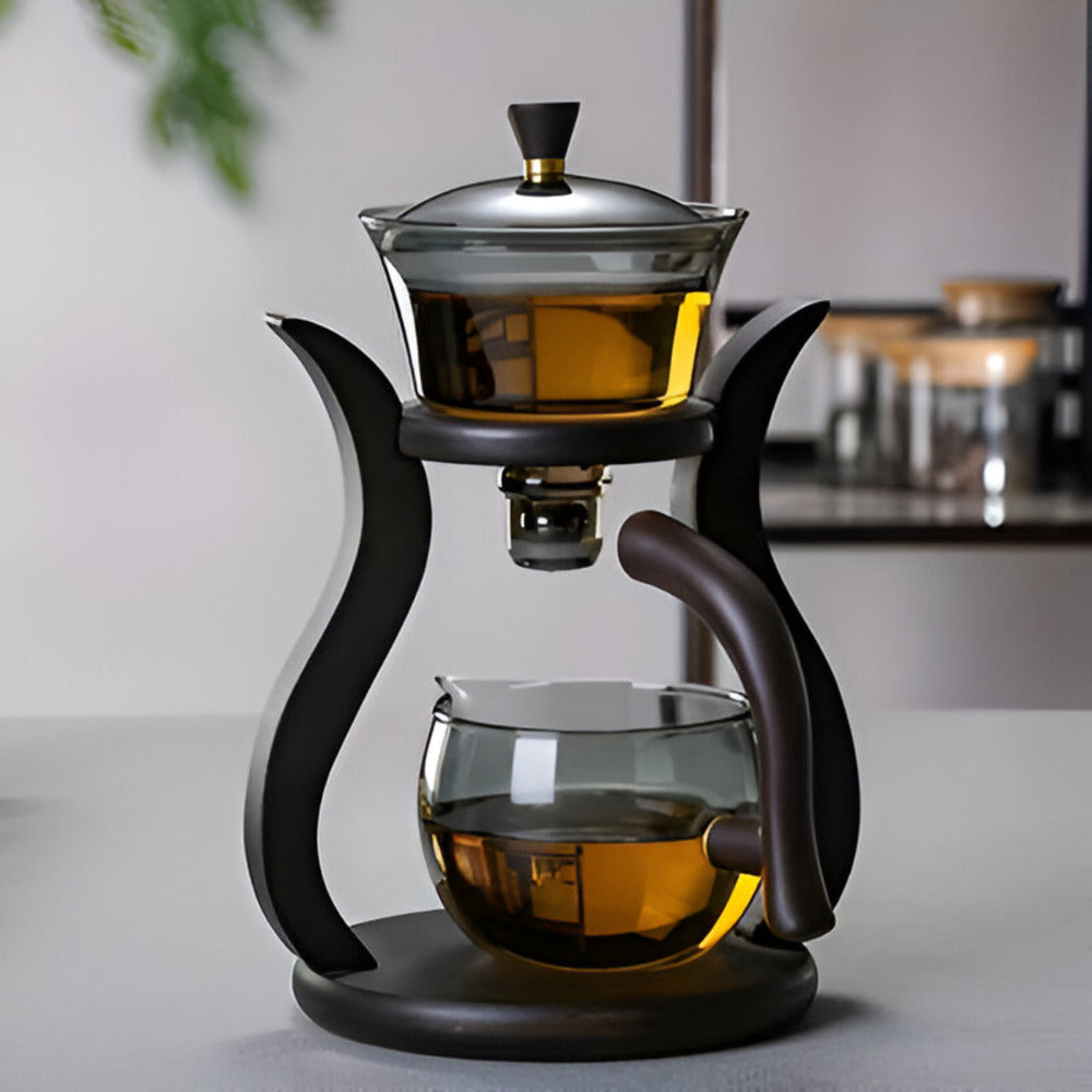 Glass Tea Drip Brewer | Curved Stand, Magnetic Valve
