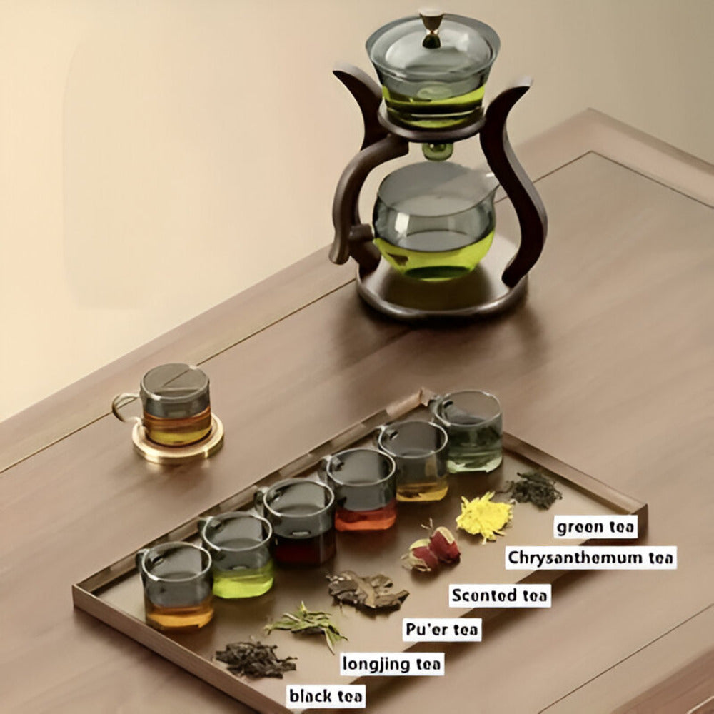 Glass Tea Drip Brewer with Wooden Stand and Magnetic Spout 5