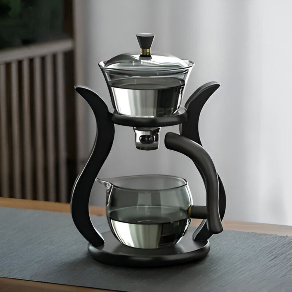 Glass Tea Drip Brewer with Wooden Stand and Magnetic Spout 6
