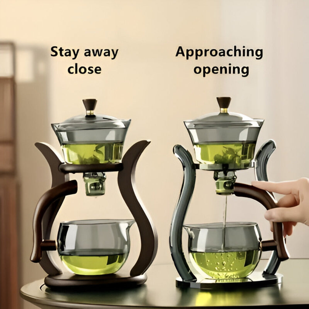 Glass Tea Drip Brewer with Wooden Stand and Magnetic Spout 8