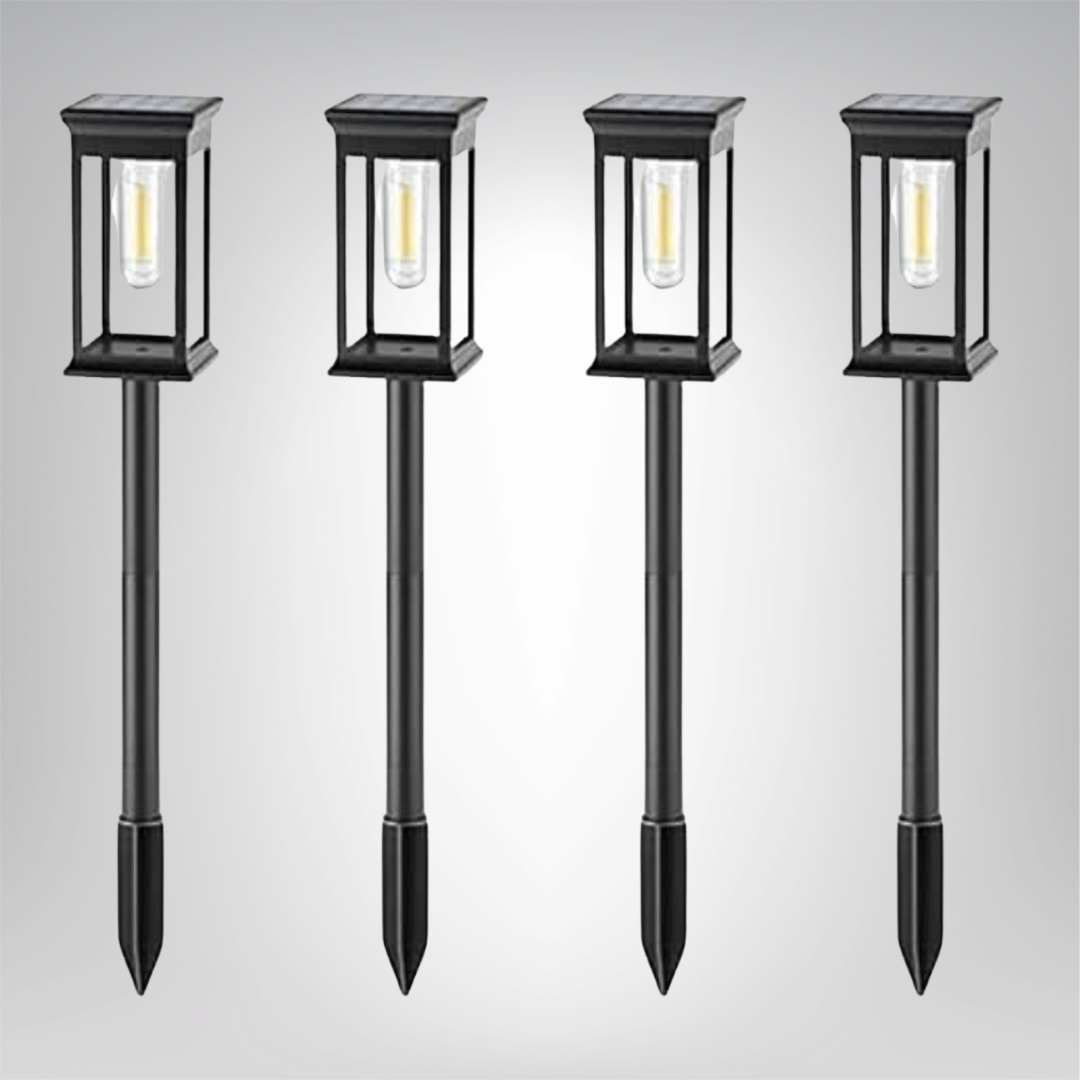 GlowPath | Wireless Solar Garden Lantern - Retro Filament Design