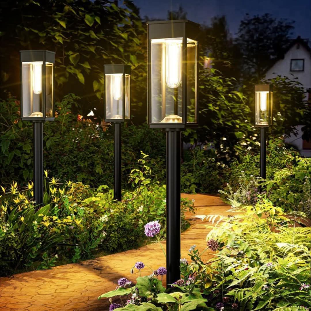 GlowPath | Wireless Solar Garden Lantern - Retro Filament Design