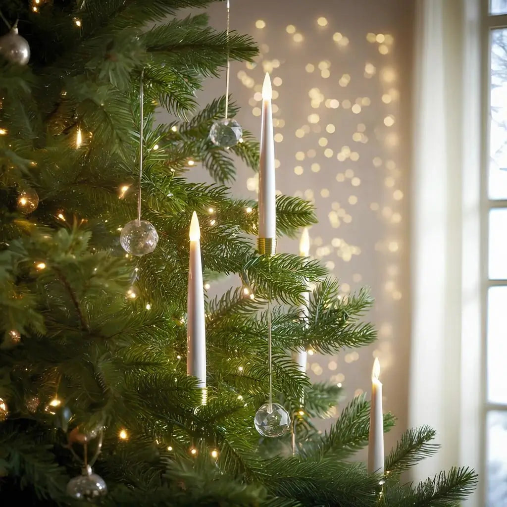LED Christmas Tree Candle Lights, Crystal Ball & Icicle Shapes | Remote Control, Timer | 12/24/48 Pack, Flameless Flicker 1