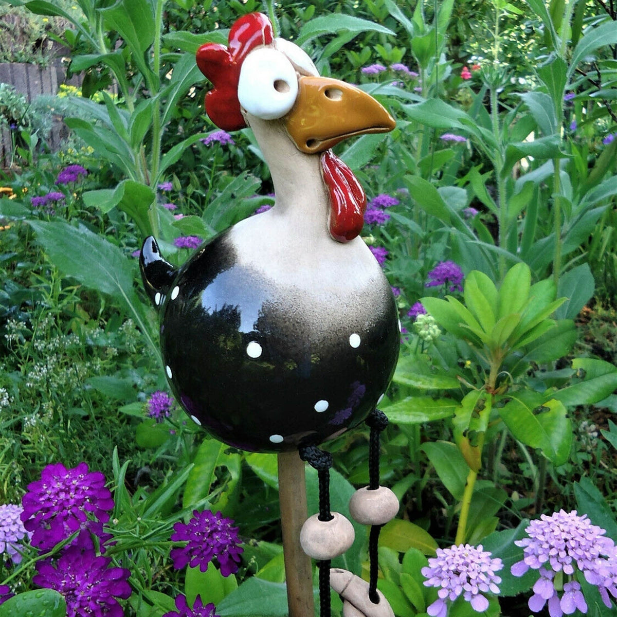Garden Chicken Ornaments Resin | Set of 2, 226 g Each | Five Colour Options, Weatherproof, Indoor & Outdoor Display 4