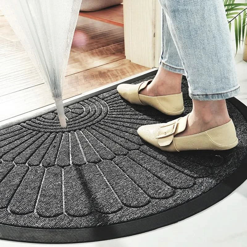 Half-Round Rubber Doormat | Non-Slip Outdoor Door Mat for Entryways