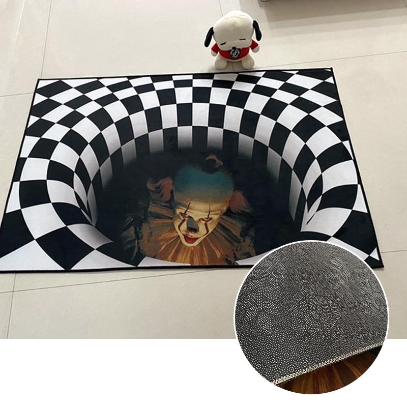 Halloween Optical Illusion Doormat | Non-Slip Polyester Felt Cover | UV-Resistant Indoor and Outdoor Entrance Mat