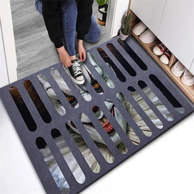 Halloween Optical Illusion Doormat | Non-Slip Polyester Felt Cover | UV-Resistant Indoor and Outdoor Entrance Mat