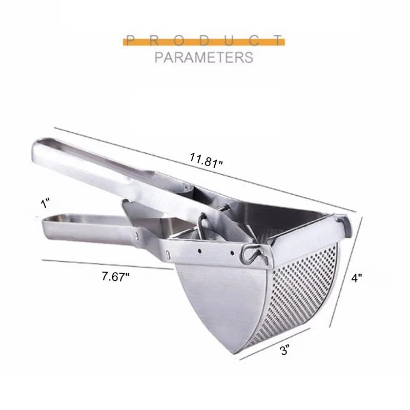 Hand Pressed Ricer | Long Lever Arms, Perforated Bed
