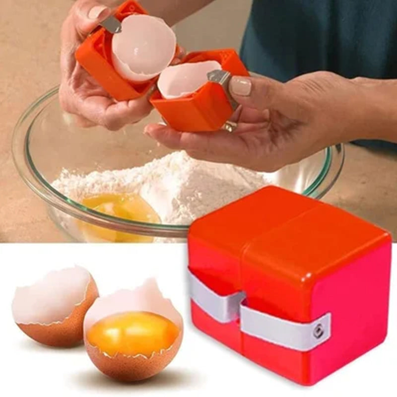 Handheld Egg Separator ABS Plastic | Cracks Shells and Separates Yolks | Works with Duck, Hen and Goose Eggs, Raw or Boiled