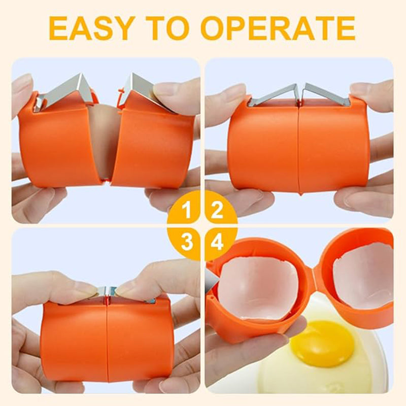 Handheld Egg Separator ABS Plastic | Cracks Shells and Separates Yolks | Works with Duck, Hen and Goose Eggs, Raw or Boiled