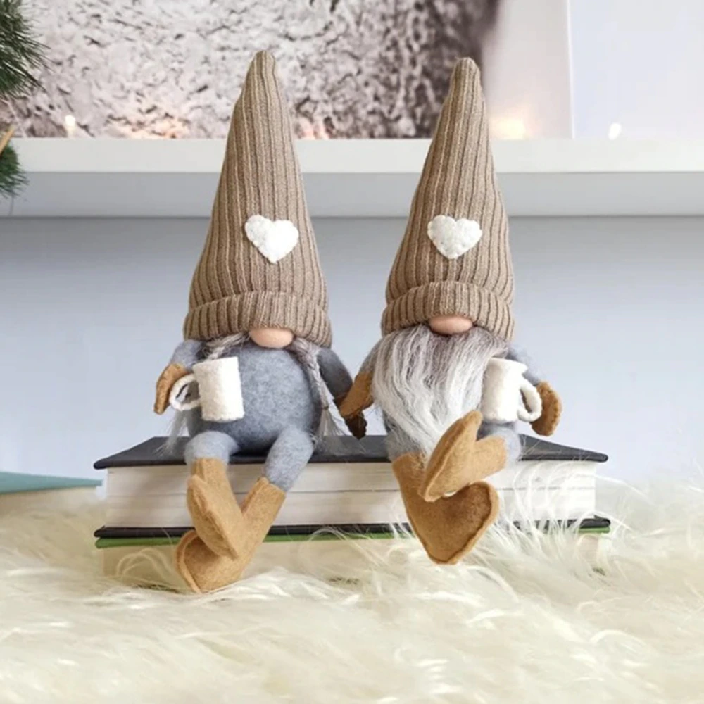 Handmade Coffee Gnome Plush | Adjustable Legs, Styleable Hair | Coffee-Themed Decor Gift for Coffee Lovers & Home