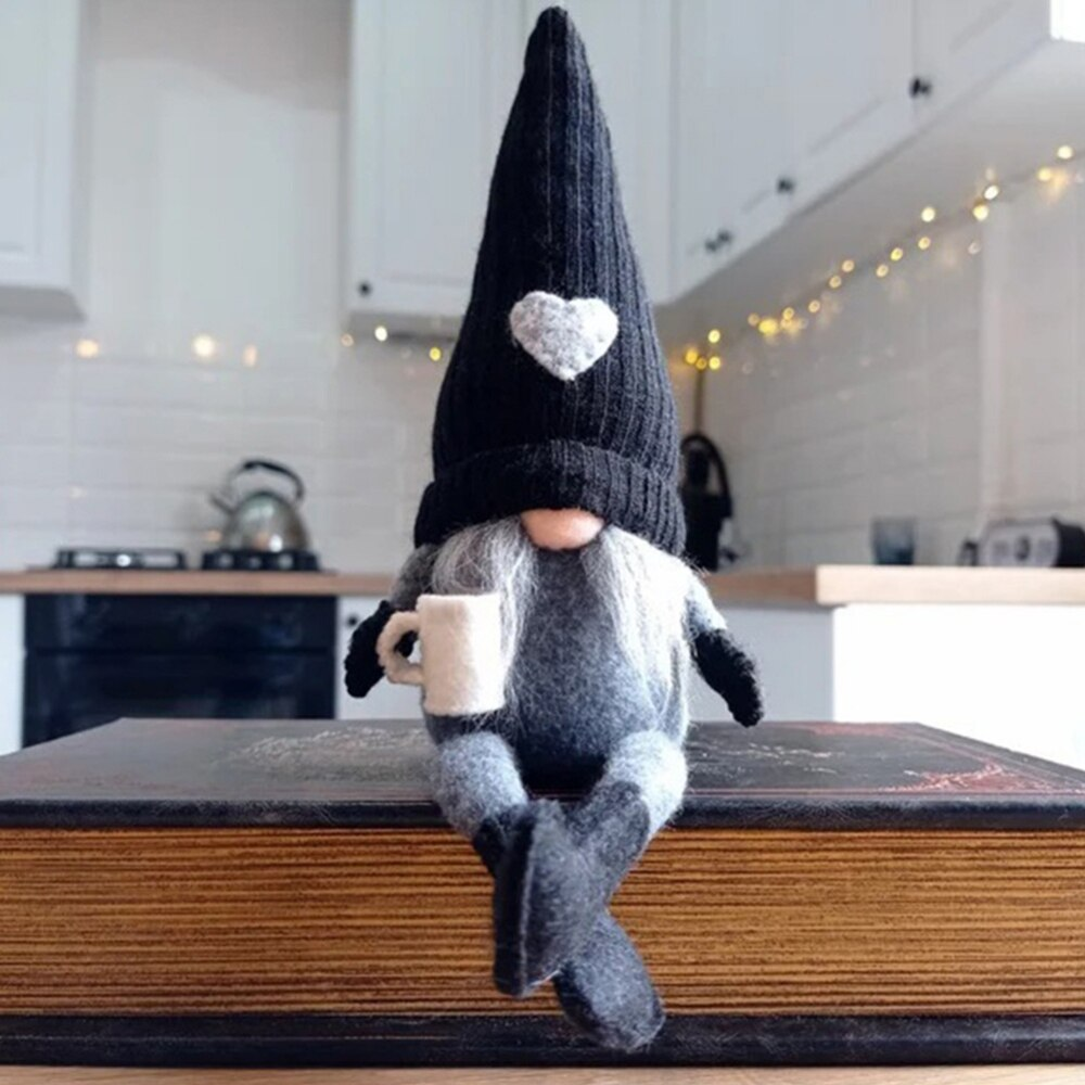 Handmade Coffee Gnome Plush | Adjustable Legs, Styleable Hair | Coffee-Themed Decor Gift for Coffee Lovers & Home