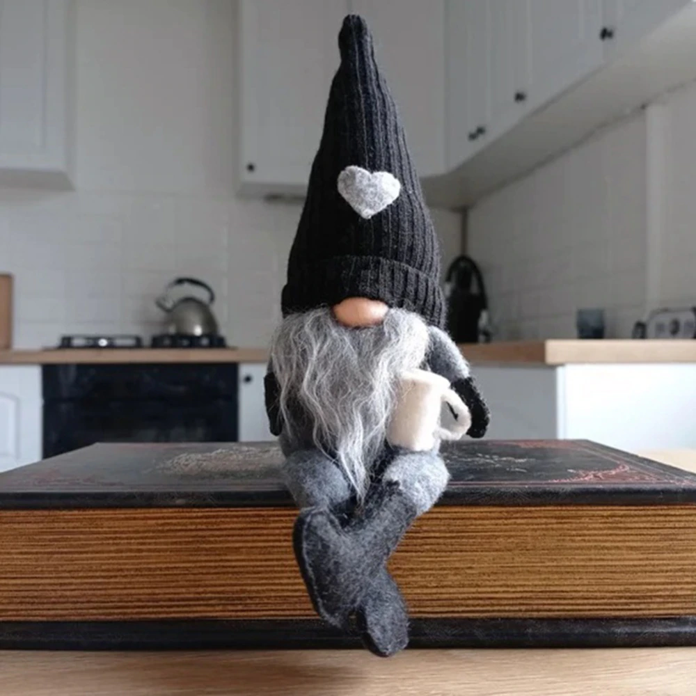 Handmade Coffee Gnome Plush | Adjustable Legs, Styleable Hair | Coffee-Themed Decor Gift for Coffee Lovers & Home