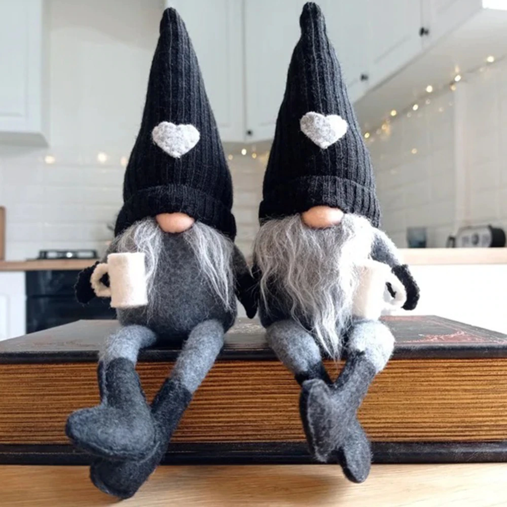 Handmade Coffee Gnome Plush | Adjustable Legs, Styleable Hair | Coffee-Themed Decor Gift for Coffee Lovers & Home