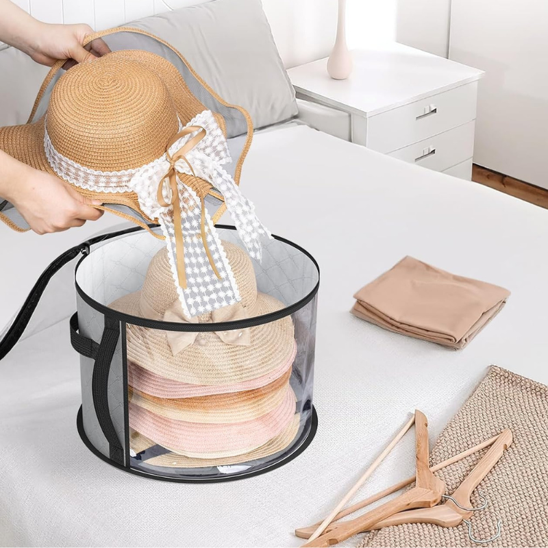 Hat Storage Case | Clear Front Panel, Side Carry Handle