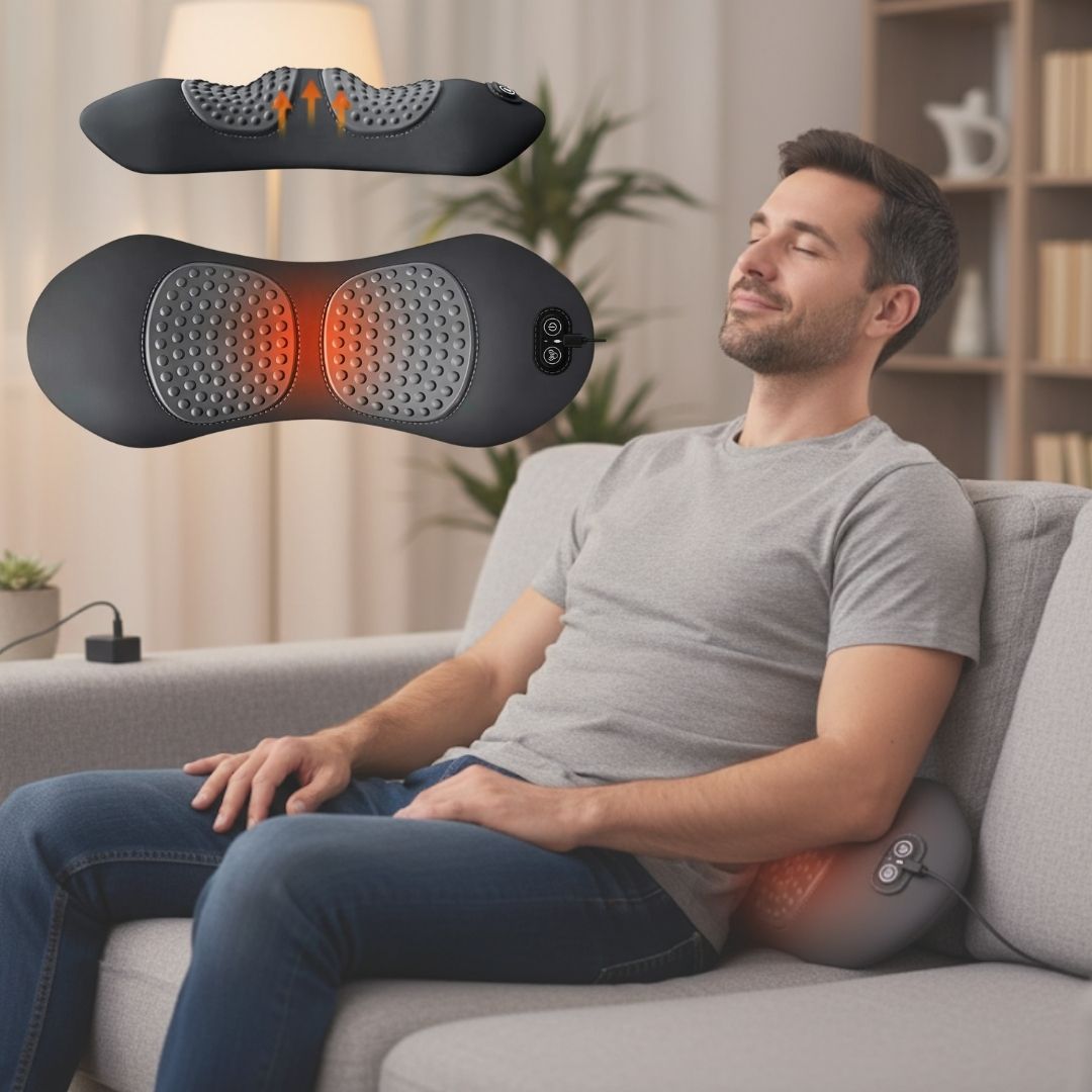 Heat & Vibration Back Massager, Wrap-Style, Rechargeable, Portable