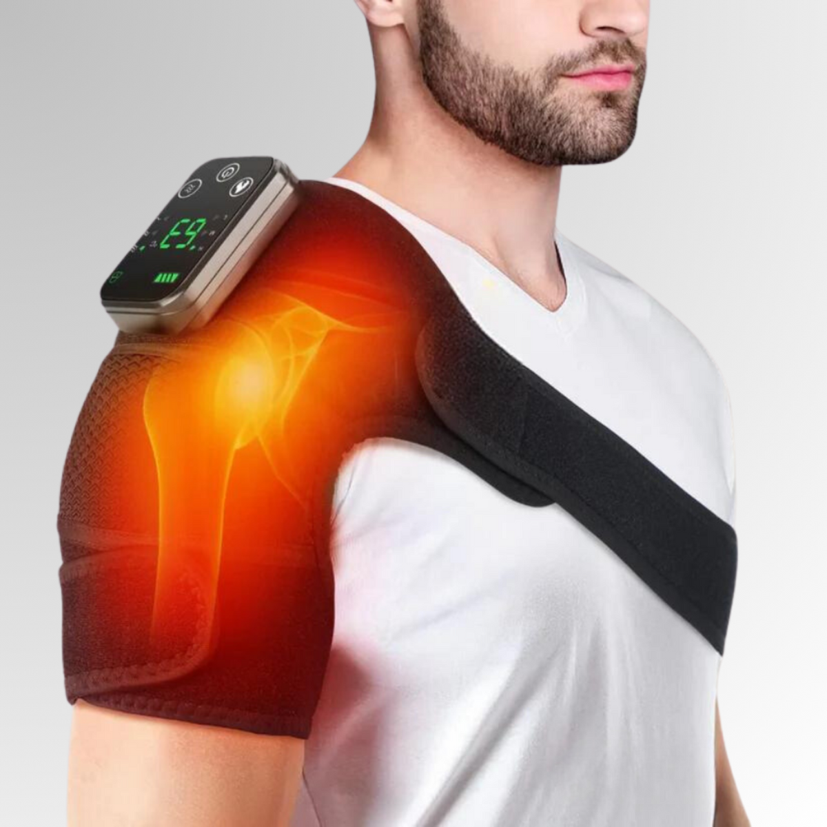Heated Shoulder Massager | Adjustable Heat & Vibration Levels | USB Rechargeable, Adjustable Straps for Shoulder Tension Relief