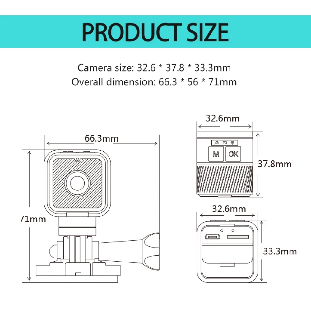 Helmet Action Camera | 1080p Full HD Video & 12MP Photos | Compact Mount for Motorcycles, Bicycles & Outdoor Sports