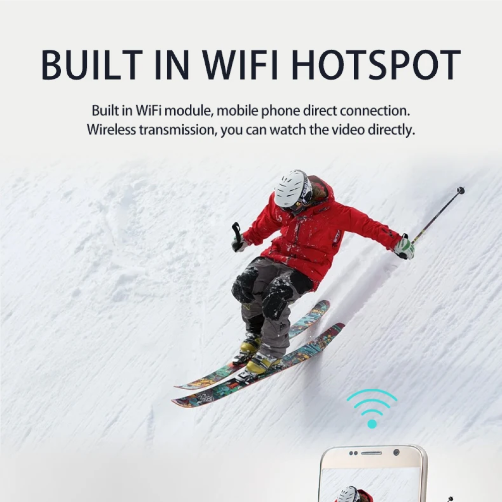 Helmet Action Camera | 1080p Full HD Video & 12MP Photos | Compact Mount for Motorcycles, Bicycles & Outdoor Sports