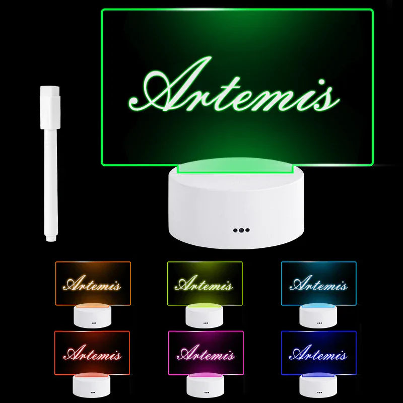 Illuminated Acrylic Writing Board | Lit Base, Wipe Pen