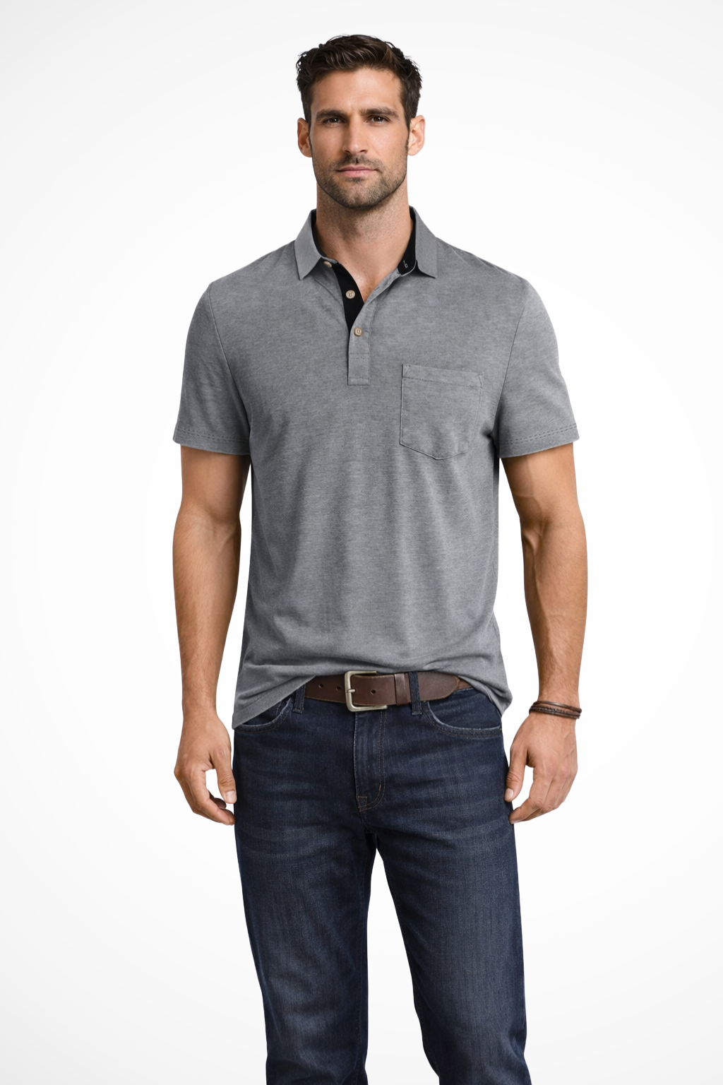 Joey | Men's Polo Shirt – Relaxed Fit With Contrast Collar Detail