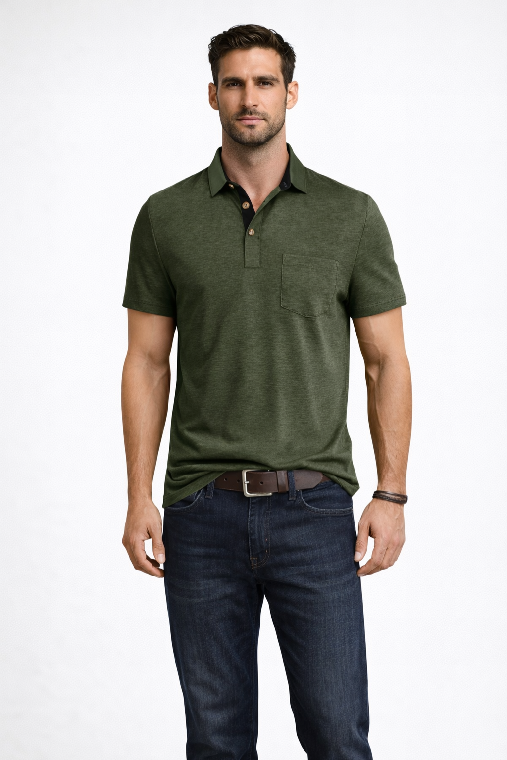 Joey | Men's Polo Shirt – Relaxed Fit With Contrast Collar Detail