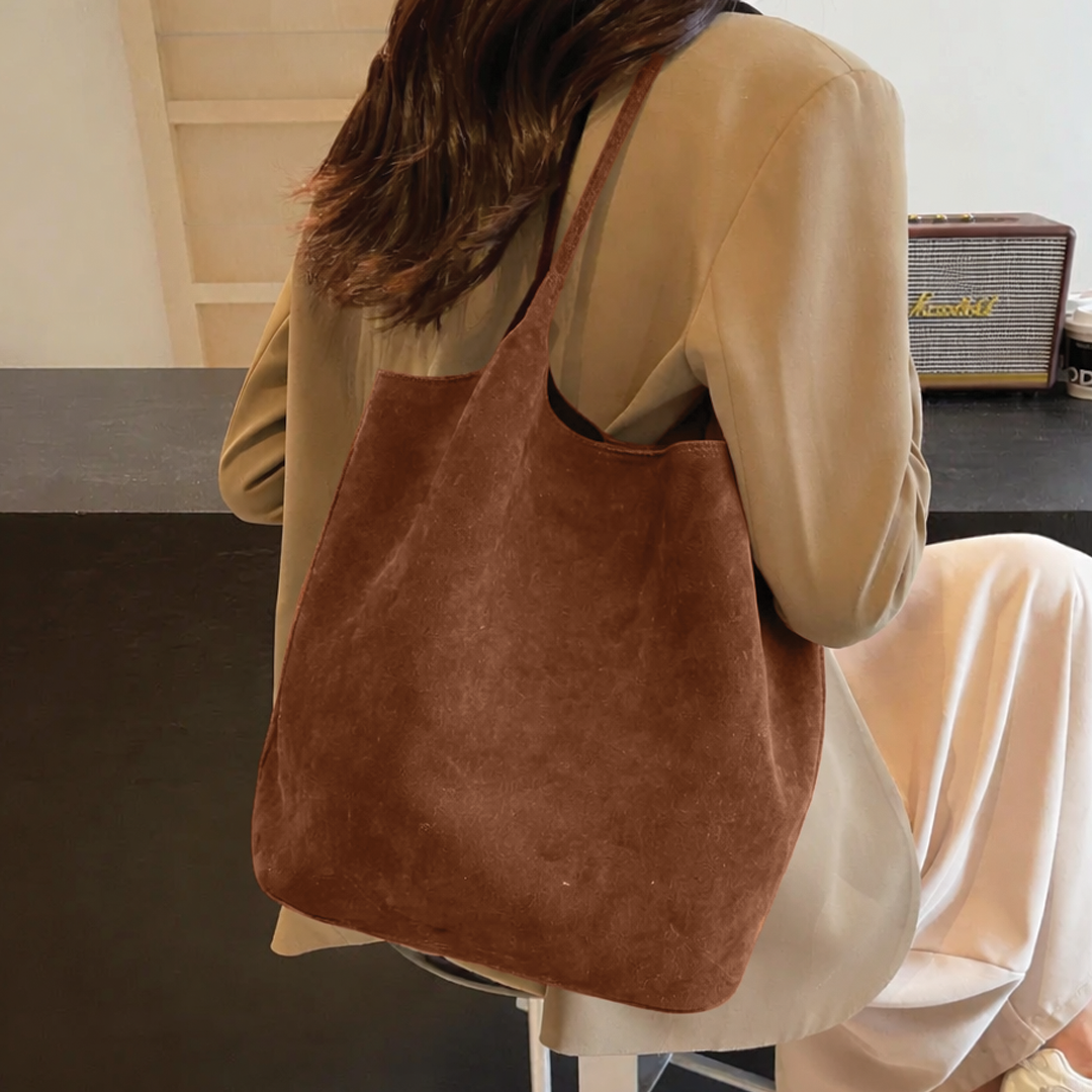 Judy | Suede Tote Bag – Spacious Slouchy Design with Dual Top Handles