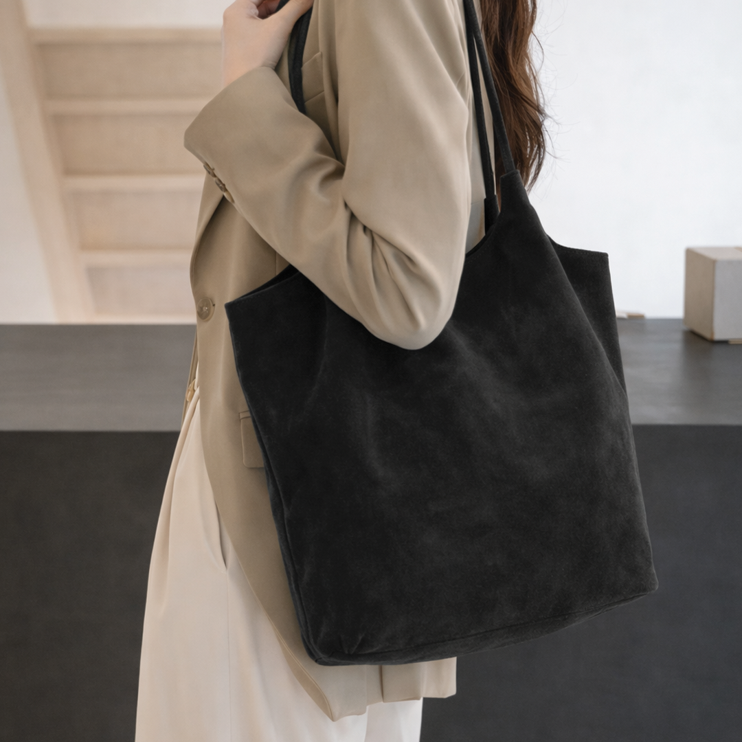 Judy | Suede Tote Bag – Spacious Slouchy Design with Dual Top Handles