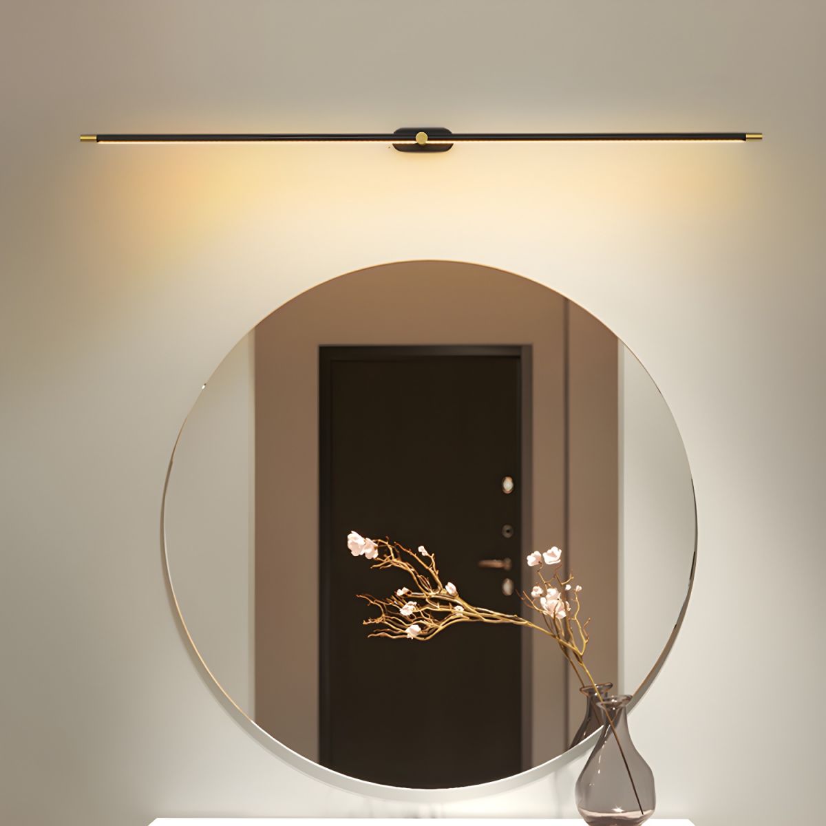 Linear Wall Lamp Metal & Acrylic, 68/98/128 cm | Black or Gold, Warm or Cool White | Integrated LED, Bathroom Safe 4