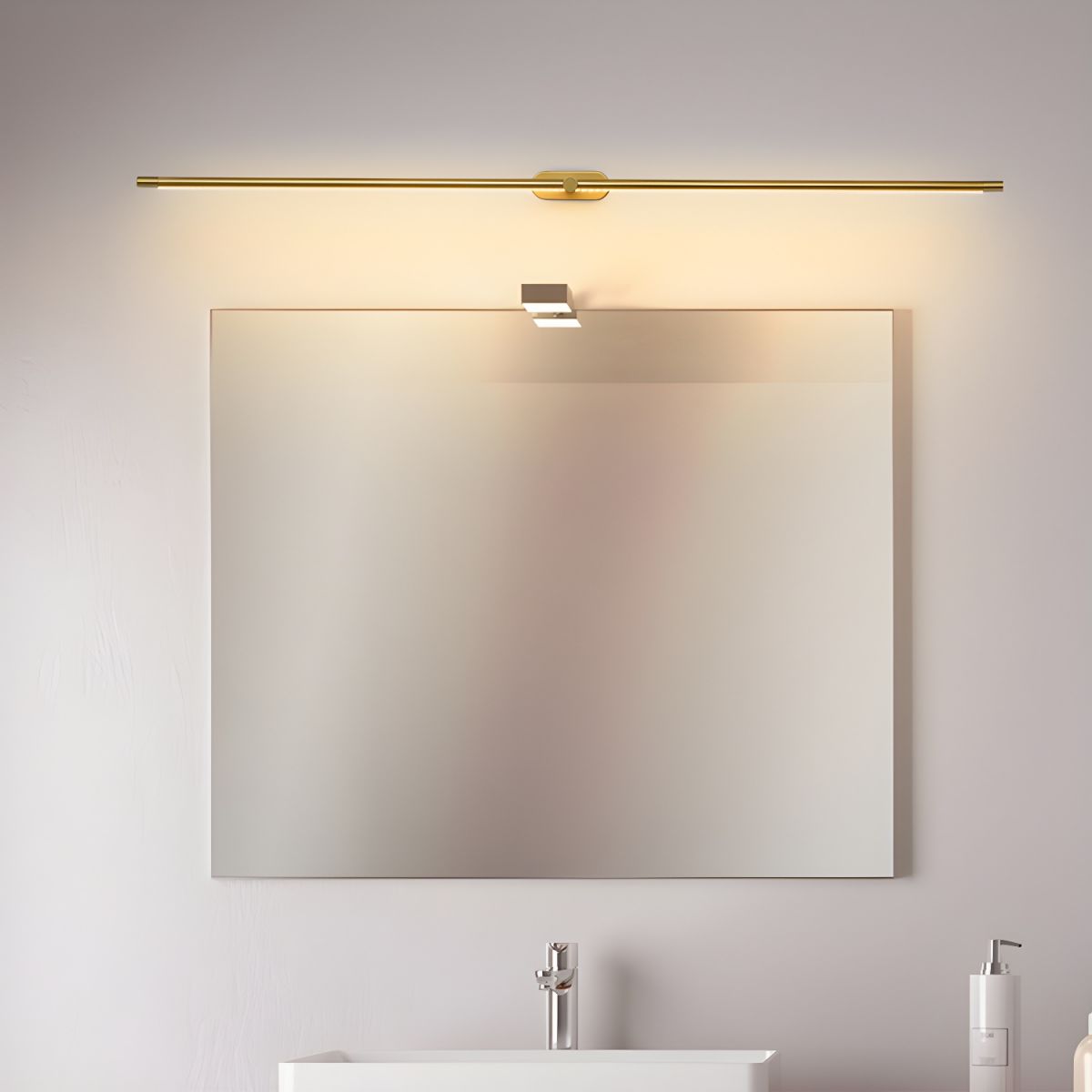 Linear Wall Lamp Metal & Acrylic, 68/98/128 cm | Black or Gold, Warm or Cool White | Integrated LED, Bathroom Safe 2