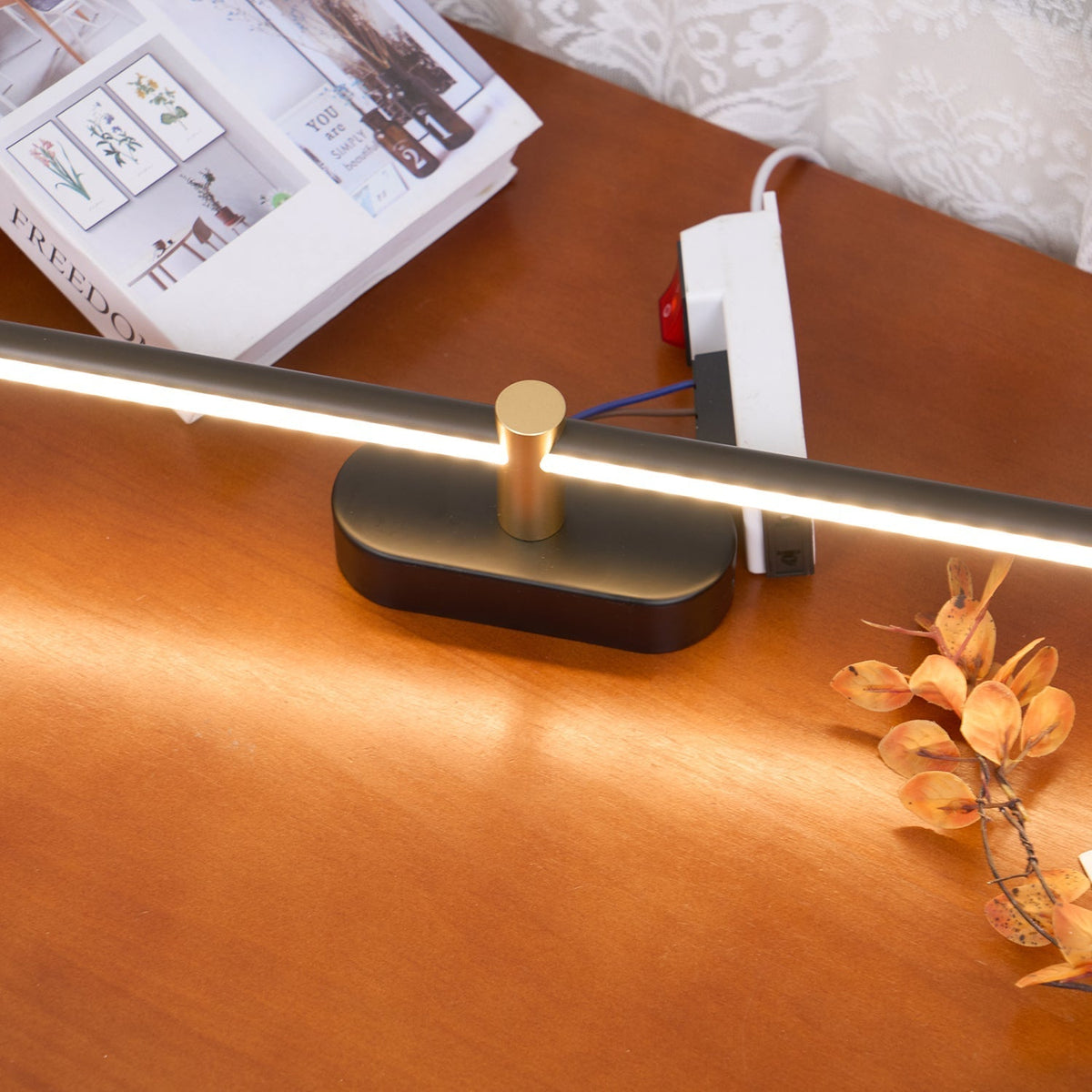 Linear Wall Lamp Metal & Acrylic, 68/98/128 cm | Black or Gold, Warm or Cool White | Integrated LED, Bathroom Safe 10