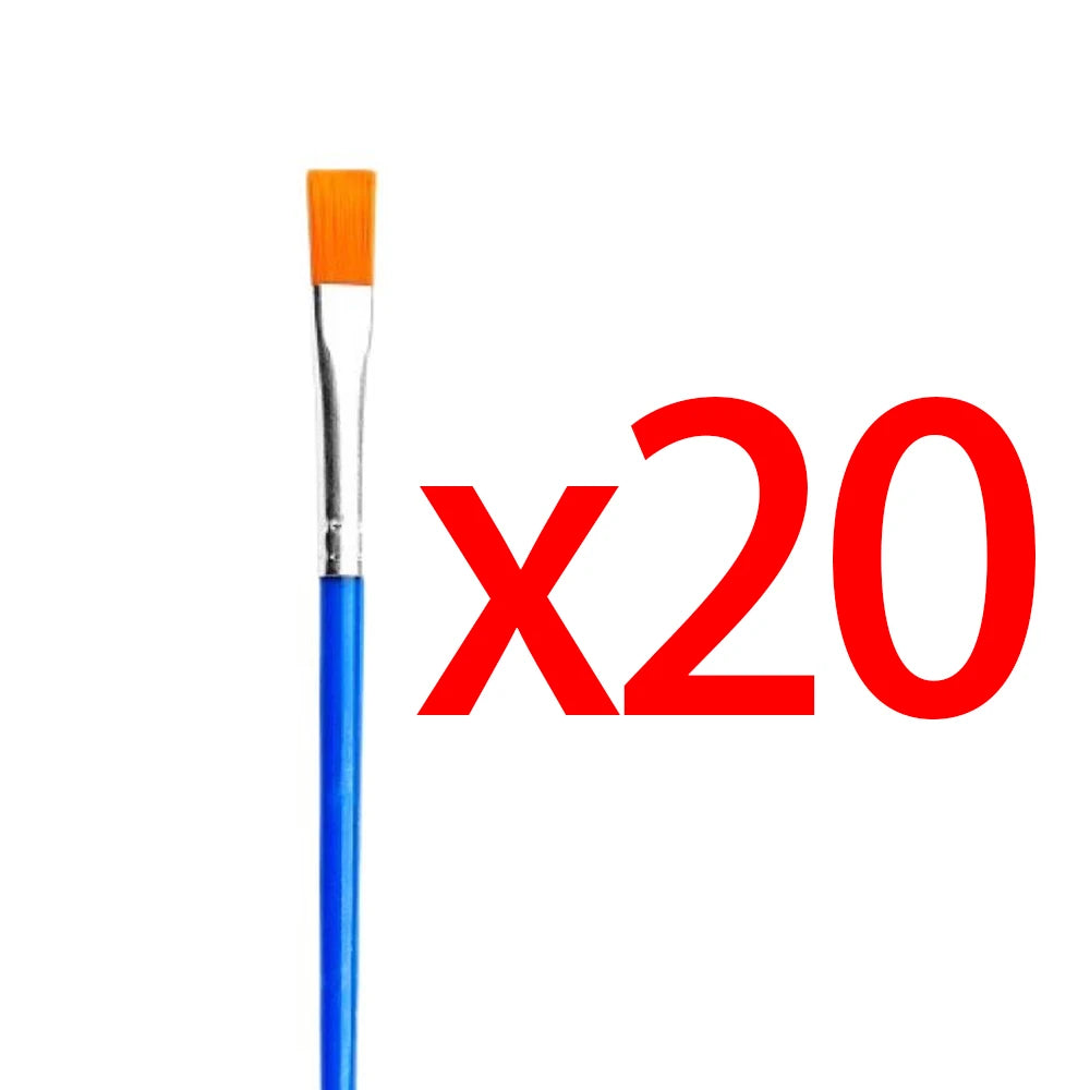 Kids Paint Brush Set Synthetic Bristles | Flat, Round & Pointed Tips | Comfortable Grip for Acrylic, Watercolour & Oil