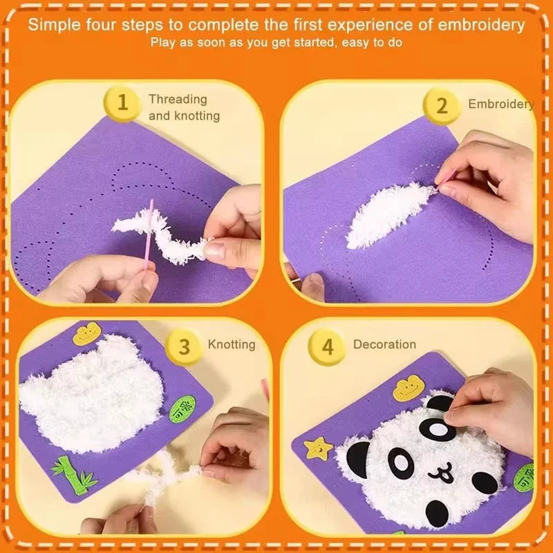 Kids Sewing Kit Felt Animal Designs | Child-Safe Needles & Colourful Yarn Included | Builds Focus and Fine Motor Skills