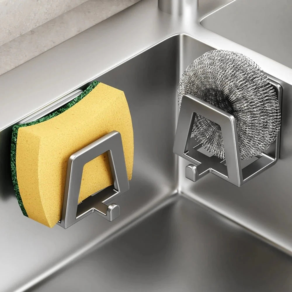 Kitchen Sink Organizer | Adhesive Sponge Holder With A Hook