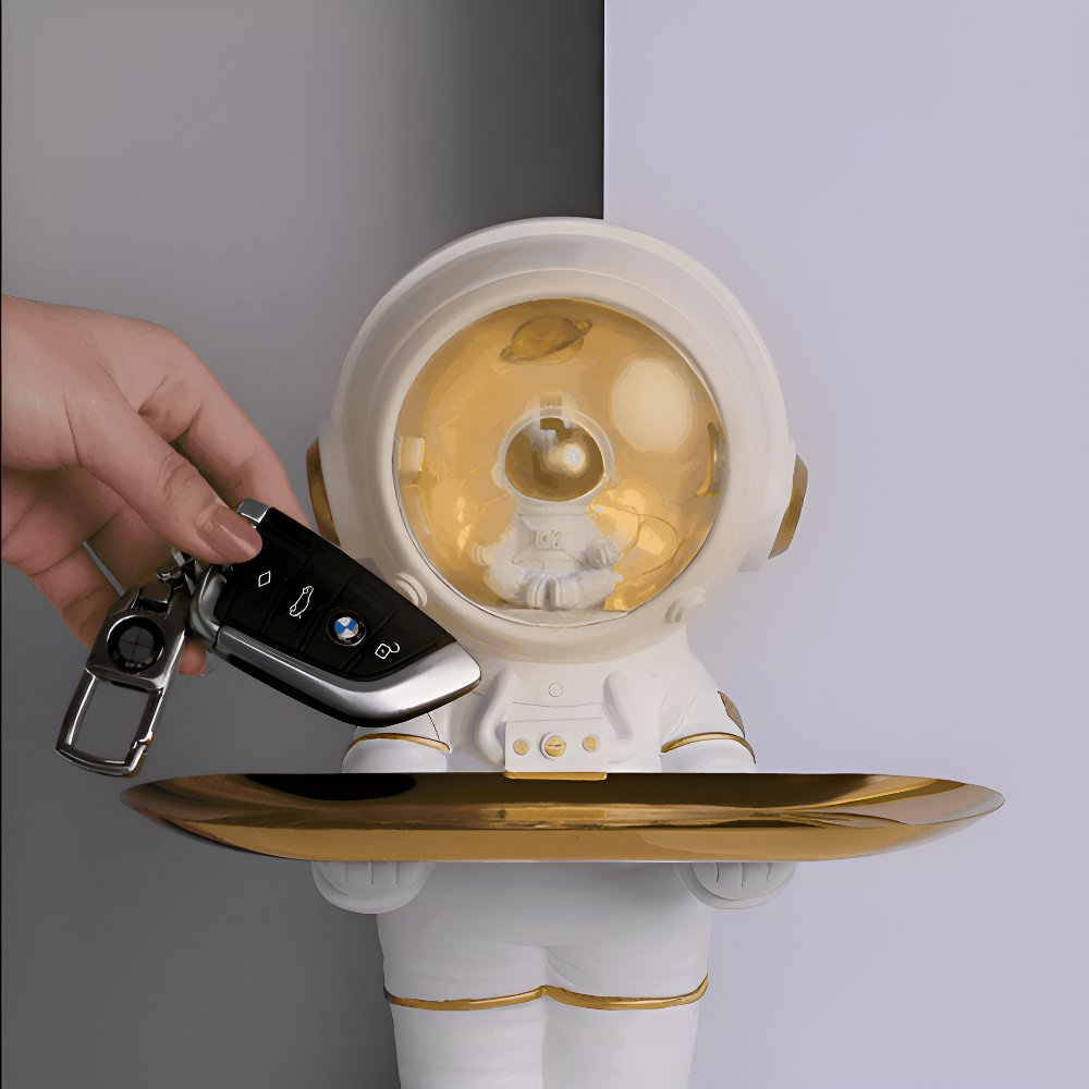 LED Astronaut Organizer For Keys | Lit Helmet And Tray