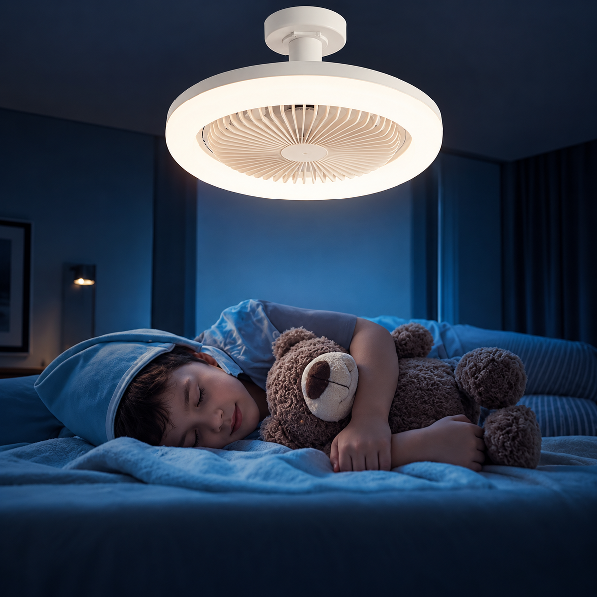 LED Ceiling Fan | Lit Outer Ring And Screw-In Fitting