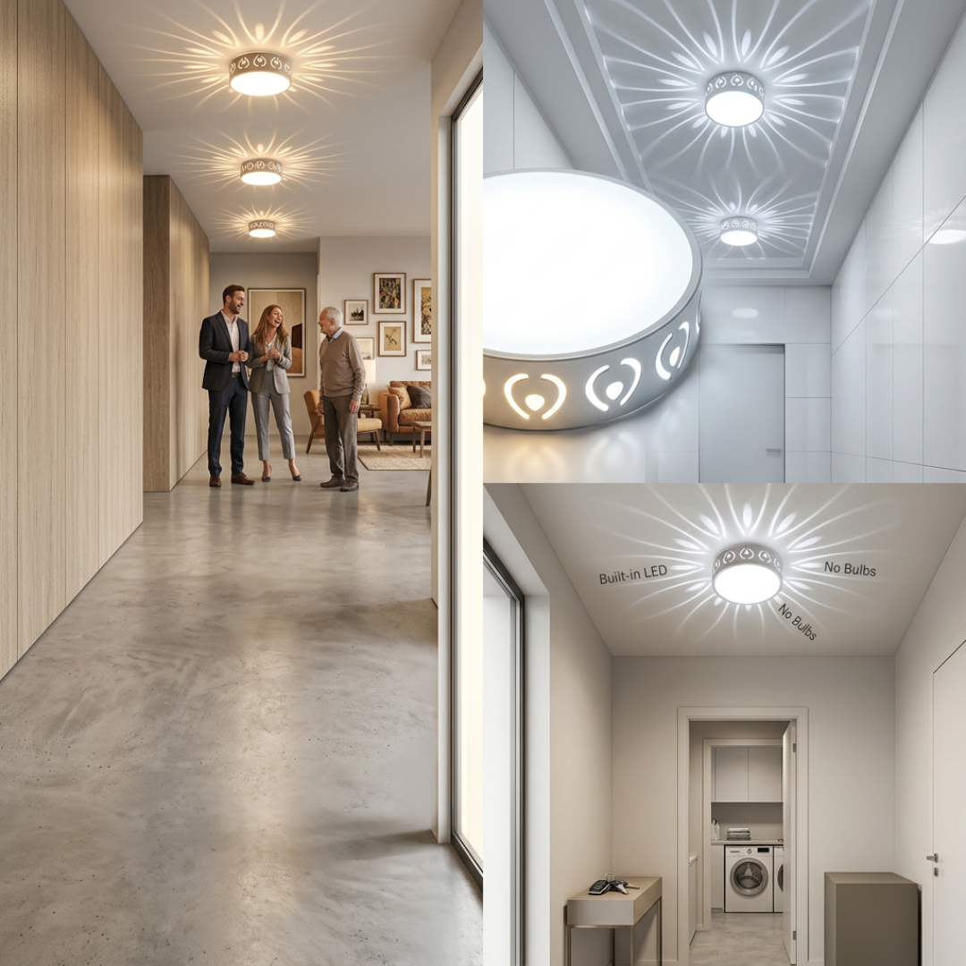 LED Ceiling Light | SkyGlow Crystal-Acrylic Flush Mount Fixture