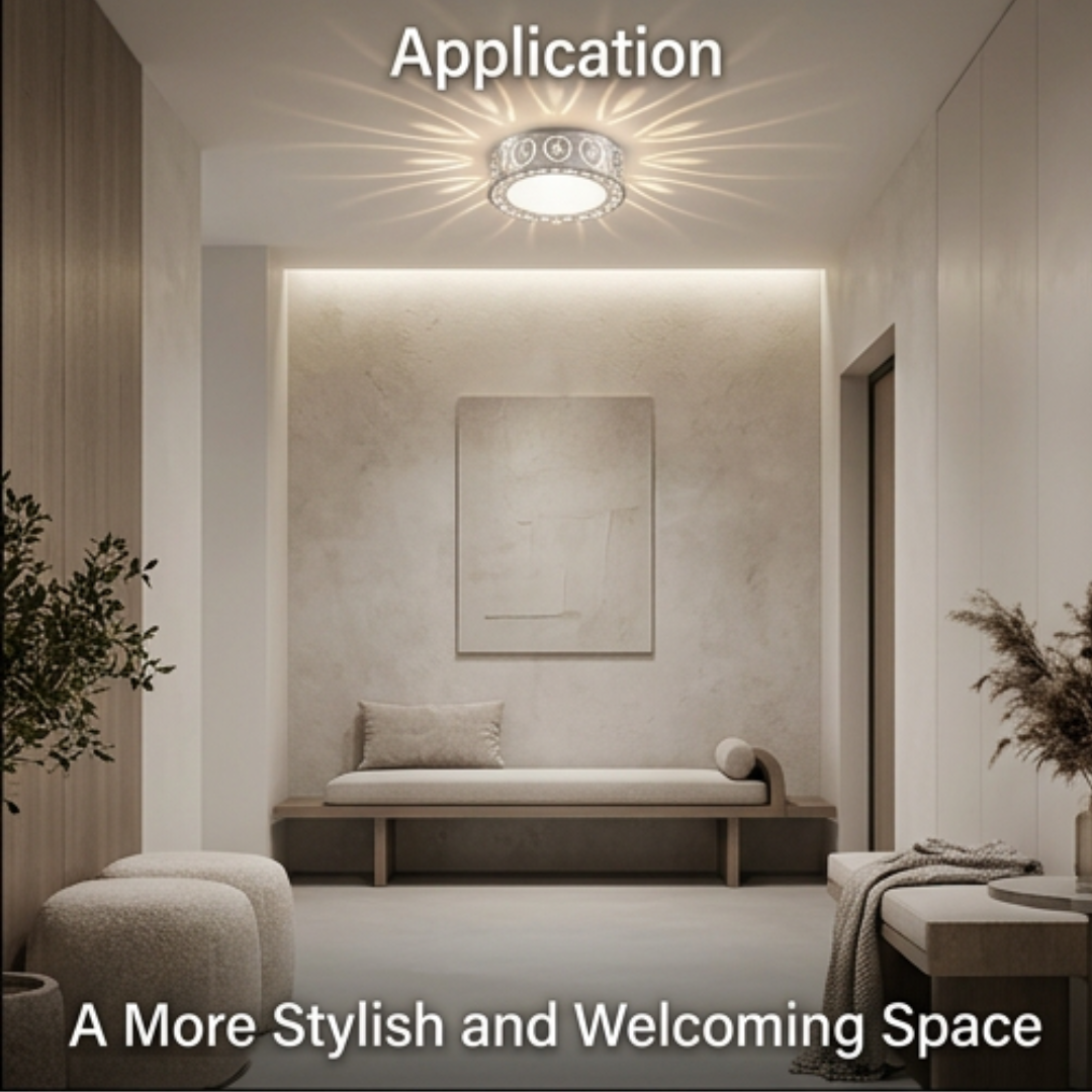 LED Ceiling Light | SkyGlow Crystal-Acrylic Flush Mount Fixture