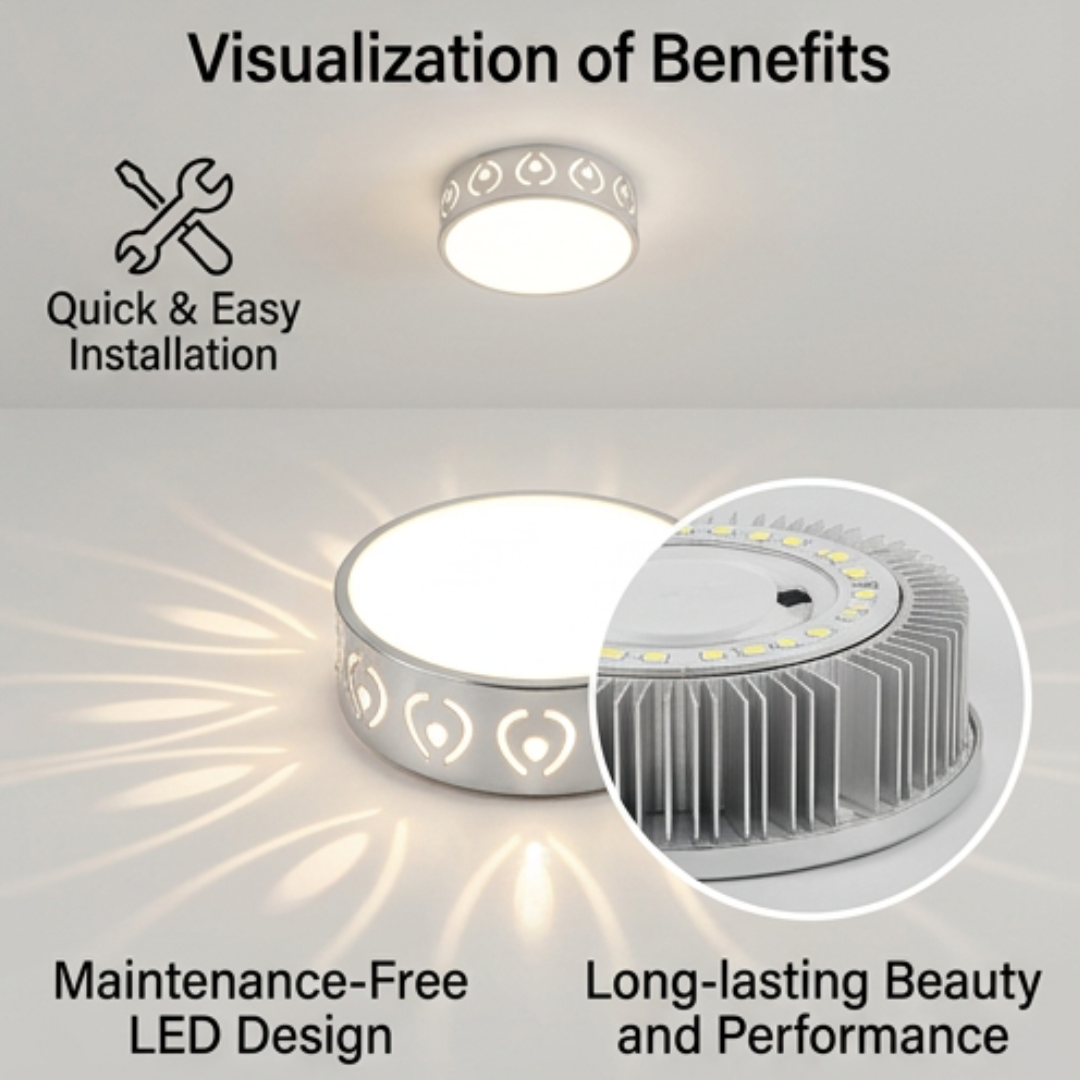 LED Ceiling Light | SkyGlow Crystal-Acrylic Flush Mount Fixture