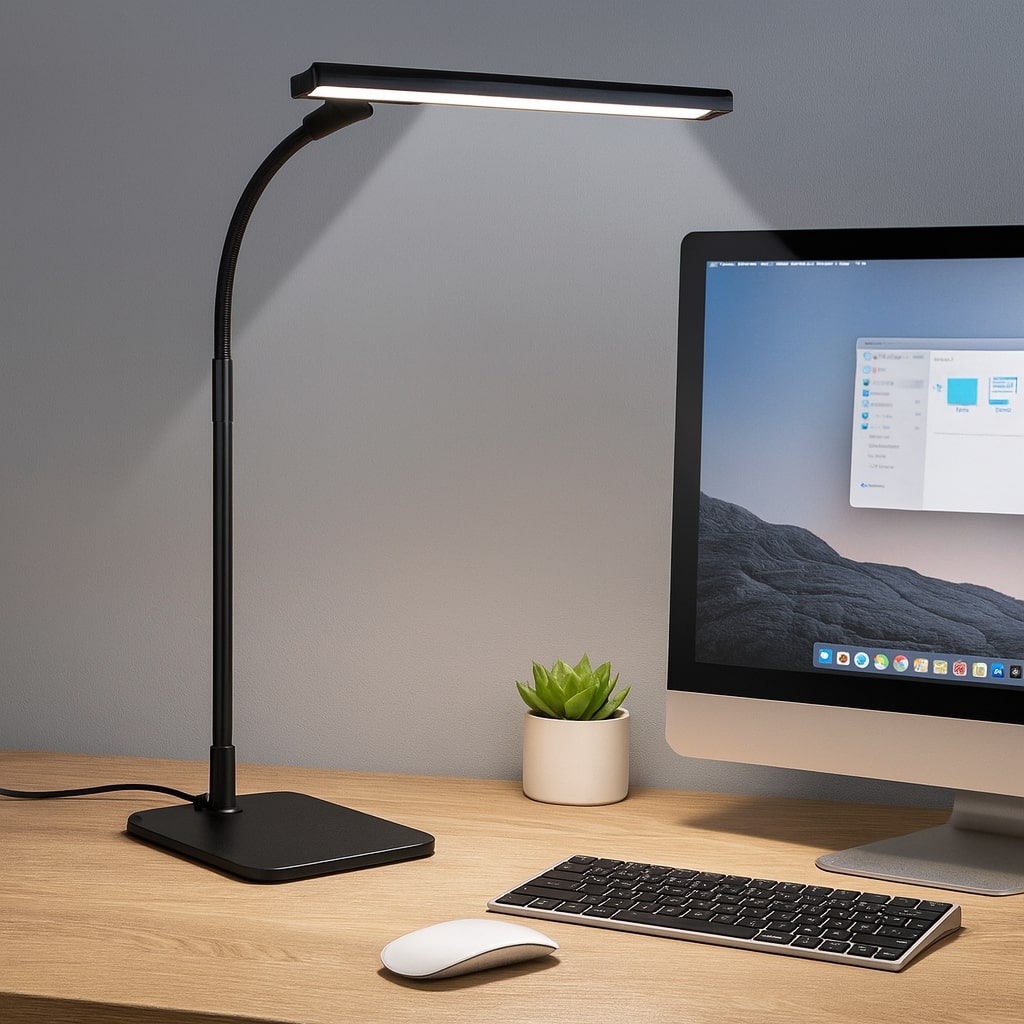 LED Desk Lamp | Wide Bar Light With A Flexible Neck