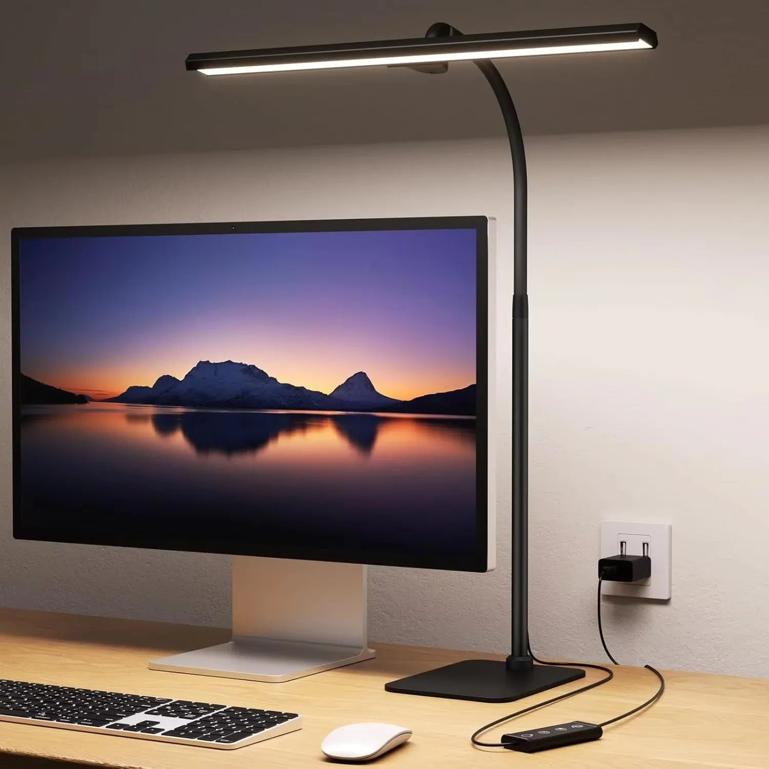 LED Desk Lamp | Wide Bar Light With A Flexible Neck