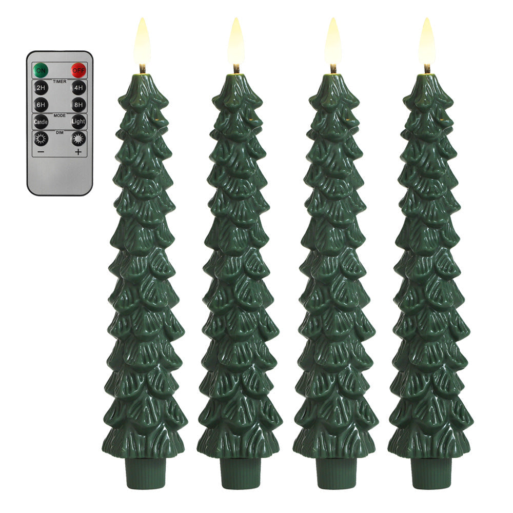 LED Flameless Candles Christmas Set | Remote Control, 5 Brightness Levels | Flickering 3D Flame, Safe for Kids & Pets