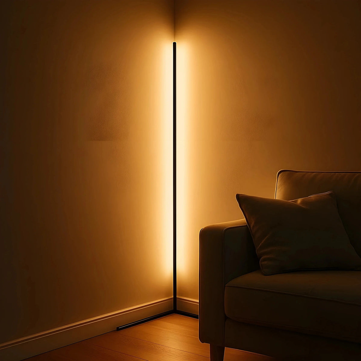 LED Floor Lamp with Remote Control | Dimmable, 3 Colour Temperatures (3000K-6000K) | Corner Mood Lighting, USB Powered