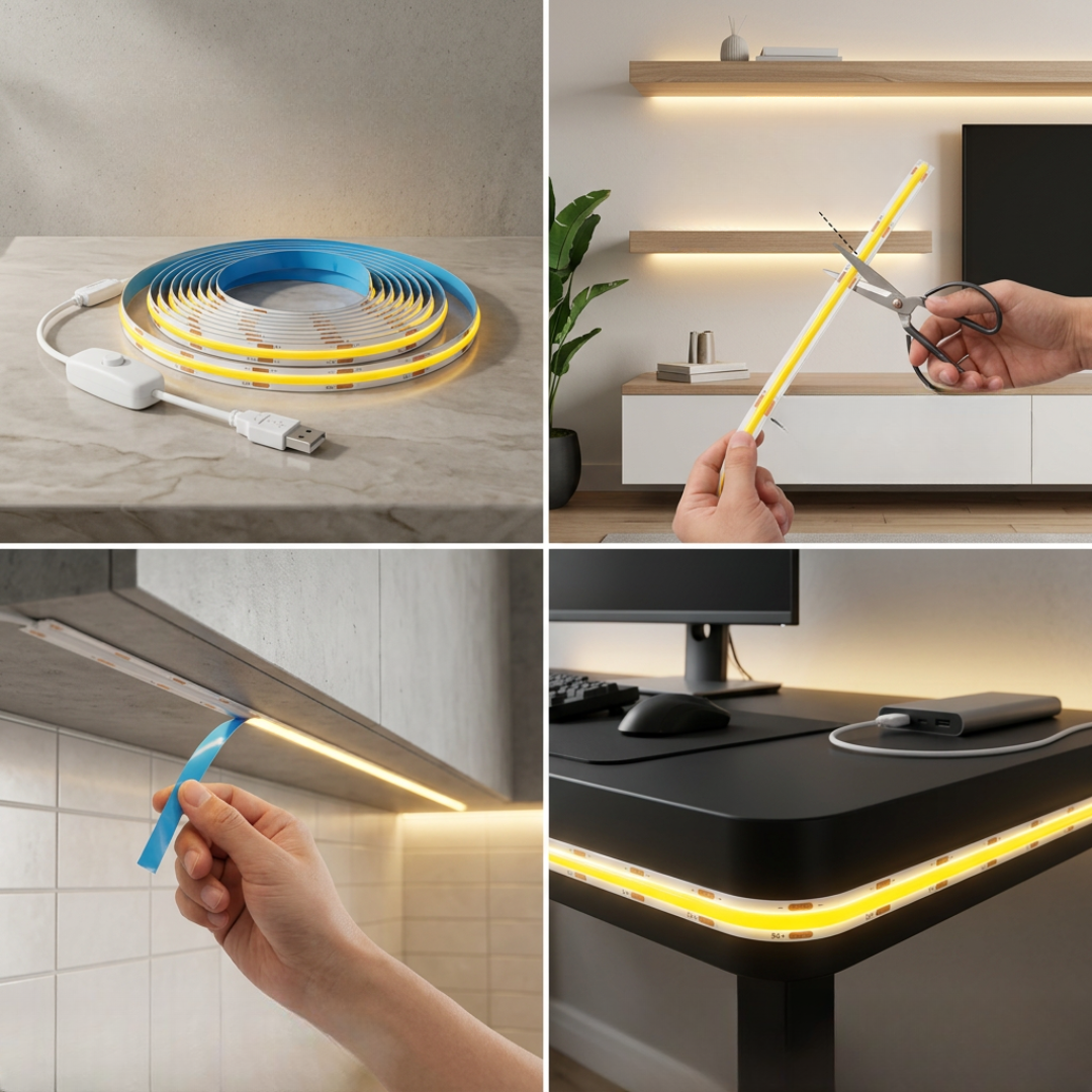 LED Light Strip | GlowLine Cuttable Adhesive USB Lighting
