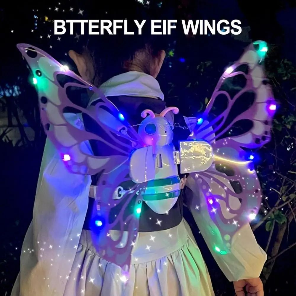 LED Light Up Fairy Wings Costume Accessory | Moving Wing Mechanism with Glow Effect | ABS Build for Dress-Up Play