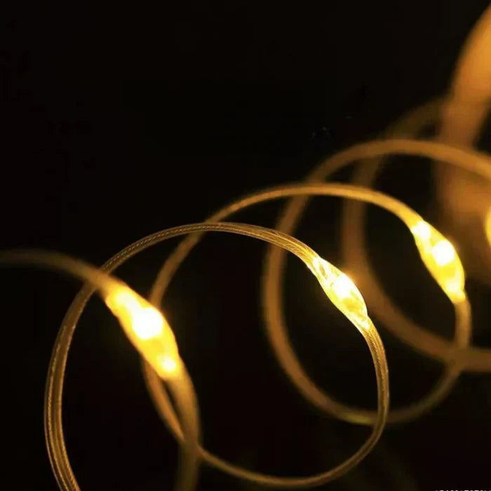 LED String Lights 10m | 100 LEDs, 8 Lighting Modes & Power Bank Function | USB Rechargeable, IP65 Weatherproof